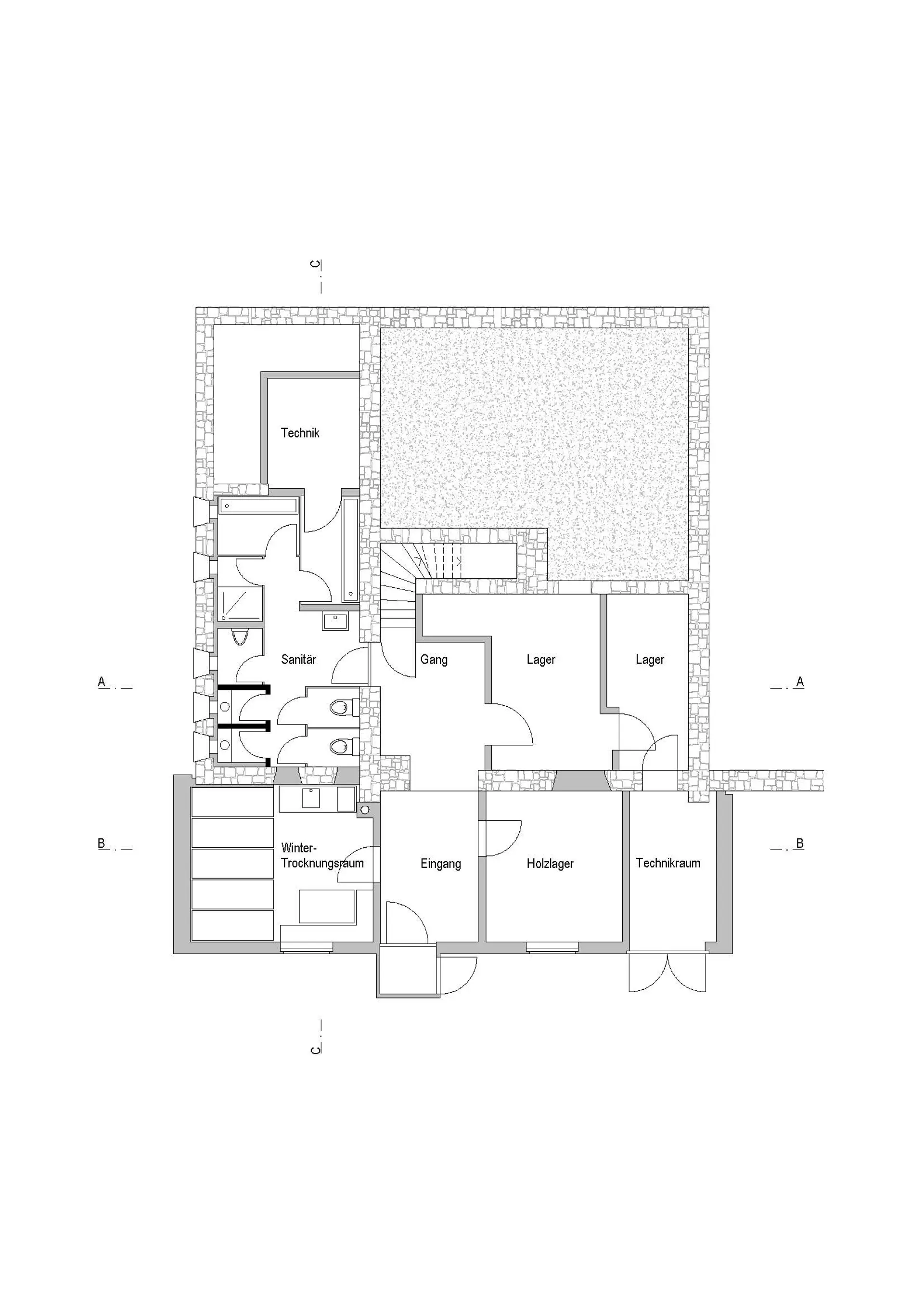 19_Umbau_SAC Medelserhütte Val Medel Curaglia_ Grundriss UG